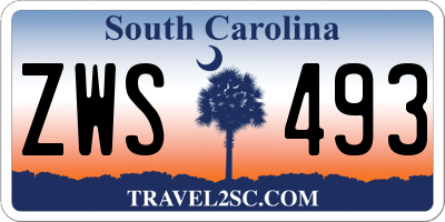 SC license plate ZWS493