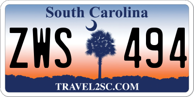 SC license plate ZWS494
