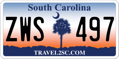SC license plate ZWS497