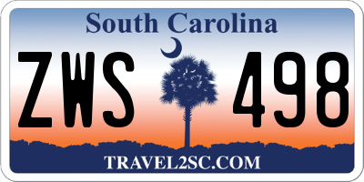 SC license plate ZWS498