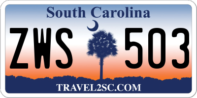 SC license plate ZWS503