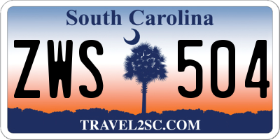 SC license plate ZWS504