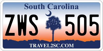 SC license plate ZWS505