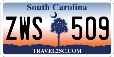 SC license plate ZWS509