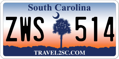 SC license plate ZWS514