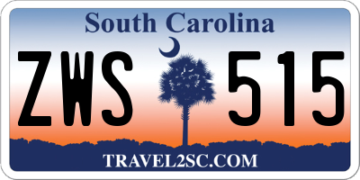 SC license plate ZWS515