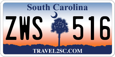 SC license plate ZWS516