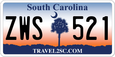 SC license plate ZWS521
