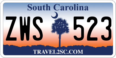 SC license plate ZWS523