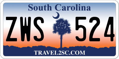 SC license plate ZWS524