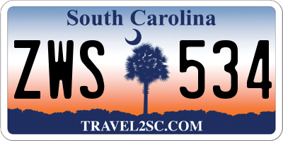 SC license plate ZWS534