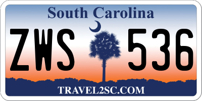SC license plate ZWS536