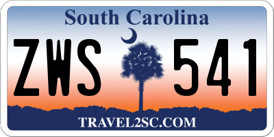 SC license plate ZWS541
