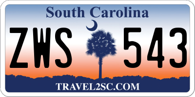 SC license plate ZWS543