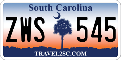 SC license plate ZWS545