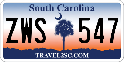 SC license plate ZWS547