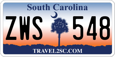 SC license plate ZWS548
