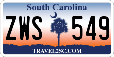 SC license plate ZWS549