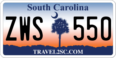 SC license plate ZWS550