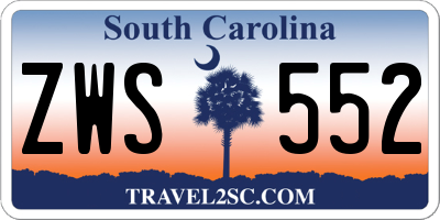 SC license plate ZWS552