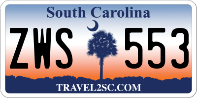 SC license plate ZWS553