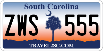 SC license plate ZWS555