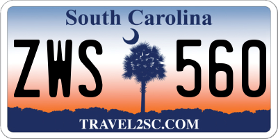 SC license plate ZWS560