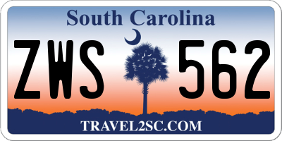 SC license plate ZWS562