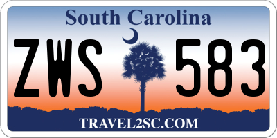 SC license plate ZWS583