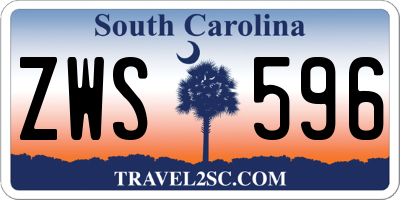 SC license plate ZWS596