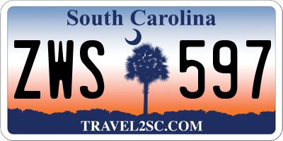 SC license plate ZWS597