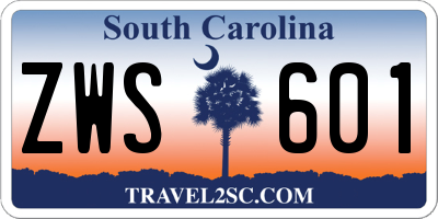 SC license plate ZWS601