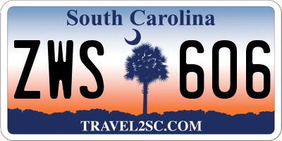 SC license plate ZWS606