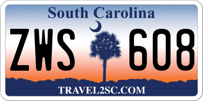 SC license plate ZWS608