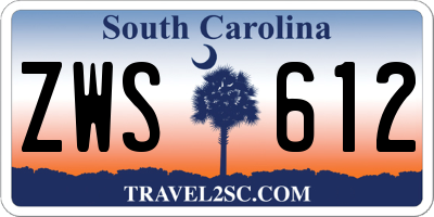 SC license plate ZWS612