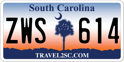 SC license plate ZWS614