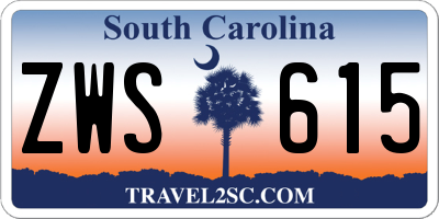 SC license plate ZWS615