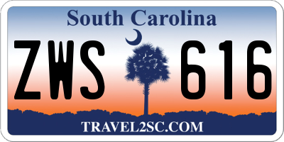 SC license plate ZWS616