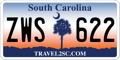SC license plate ZWS622