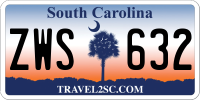 SC license plate ZWS632
