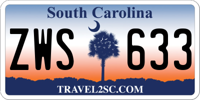 SC license plate ZWS633