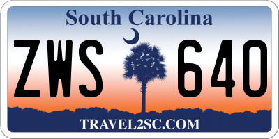 SC license plate ZWS640