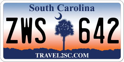 SC license plate ZWS642