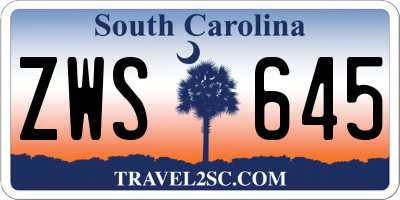 SC license plate ZWS645