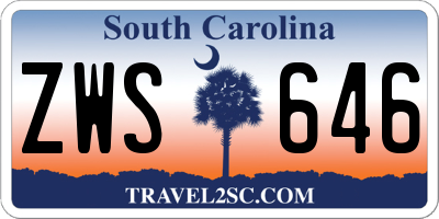 SC license plate ZWS646