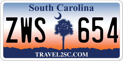 SC license plate ZWS654