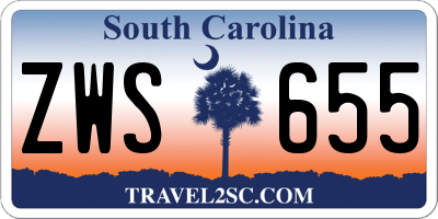 SC license plate ZWS655