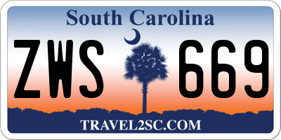 SC license plate ZWS669