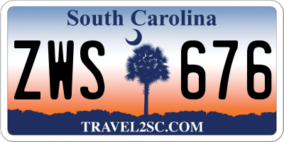 SC license plate ZWS676