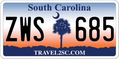 SC license plate ZWS685